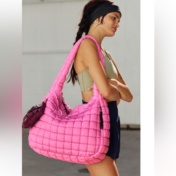 Free People Pink Bubblegum Quilted Carryall - Factory Sealed - NWT - Picture 8 of 17